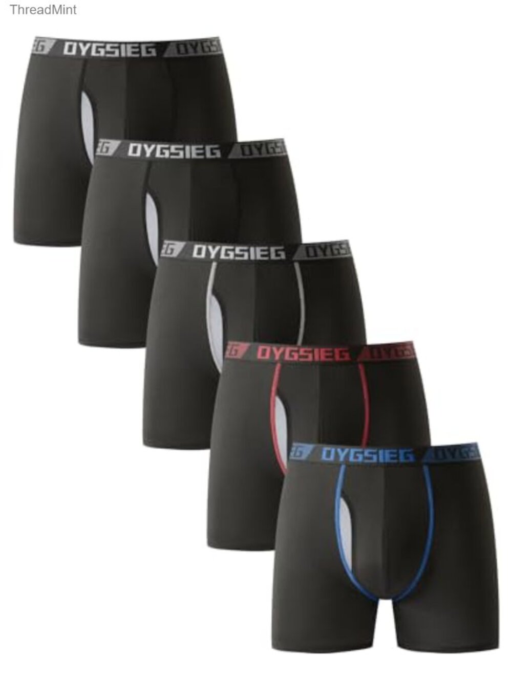 5 Pack Men's Boxer Briefs Moisture Wicking 4-Way Stretch Support Pouch Underwear
